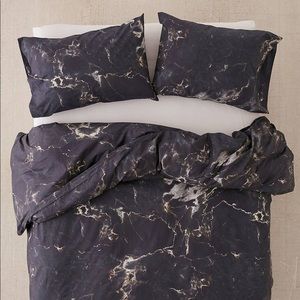Urban Outfitters Black Marble Duvet Cover
